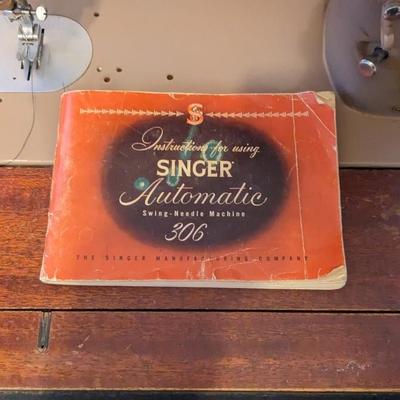 Art Deco Sewing Table w/ Singer 306 Machine