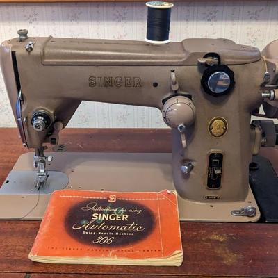 Art Deco Sewing Table w/ Singer 306 Machine