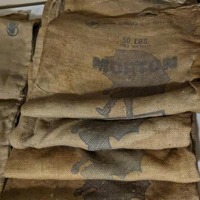 Morton Salt Burlap Sacks
