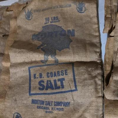 Morton Salt Burlap Sacks