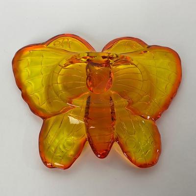 -15- VIKING | Persimmon Amberina Butterfly Dish