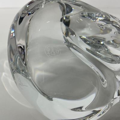 -16- BACCARAT | France Marked & Signed | Clear Crystal Reclining Cat