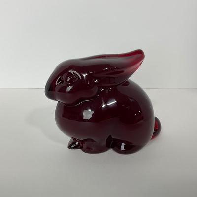 -22- HEISEY | By Dalzell Imperial Marked Ruby Red Mother Rabbit