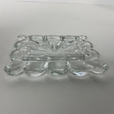 -29- HEISEY | Lidded Clear Crystal Trinket Dish
