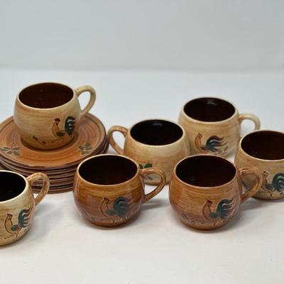Pennsylvania pottery cups and saucers