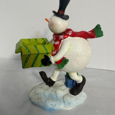 Tea Light Bobbling Head Snowman Christmas Decor