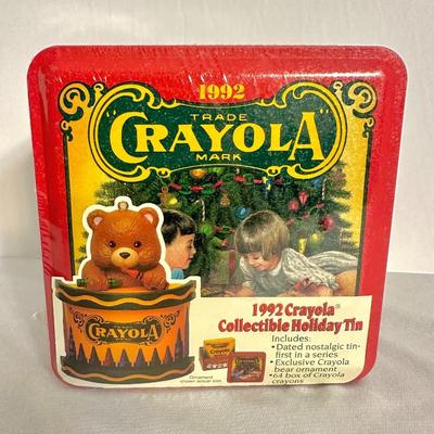 1992 Crayola  Collectible Holiday Tin First in Series. (Never opened, in original packaging)