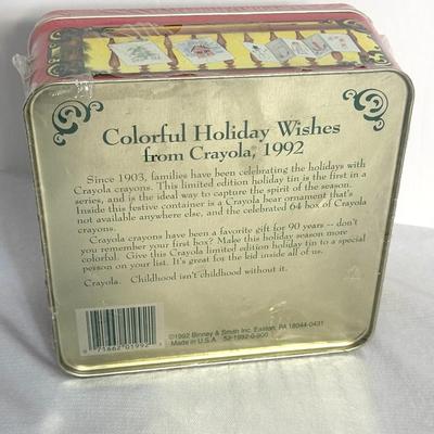 1992 Crayola  Collectible Holiday Tin First in Series. (Never opened, in original packaging)