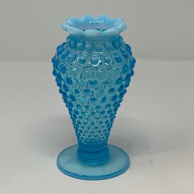 Fenton blue hobnail vase