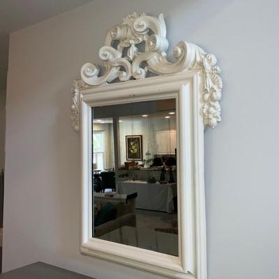123 Antique White Painted Shabby Chic  Wall Mirror