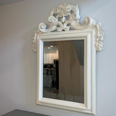 123 Antique White Painted Shabby Chic  Wall Mirror
