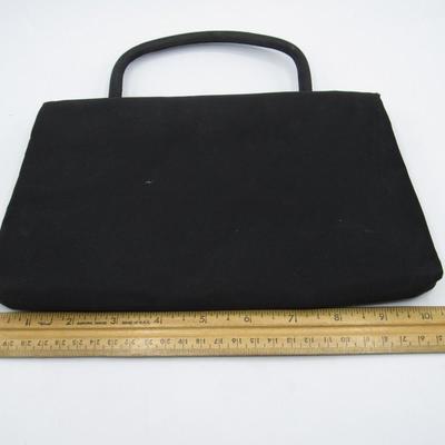 Vintage After After Five Brand Black Clasping Womens Purse Clutch Bag