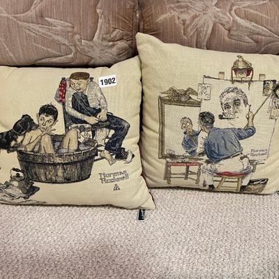 Norman Rockwell pillows