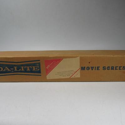 Vintage Small Da-Lite Movie Projection Screen Handy Textured Mat White