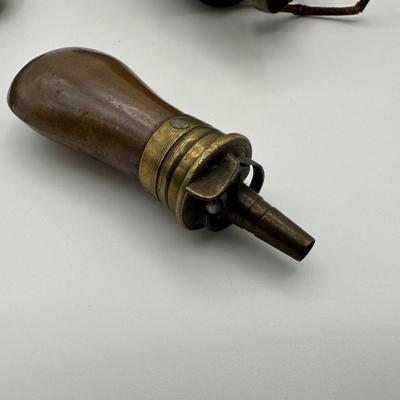 Antique Copper & Brass Pocket Powder Flask