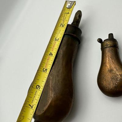 Antique Copper & Brass Pocket Powder Flask