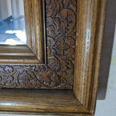 Beautiful Oak Carved Mirror
