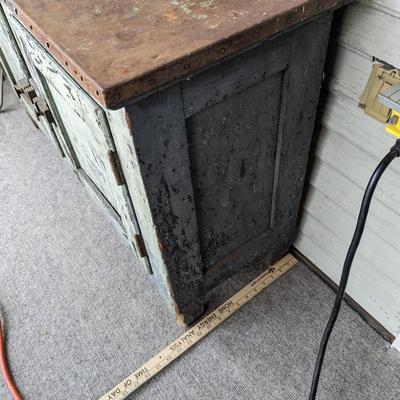 Wonderful Antique Metal Top Cabinet