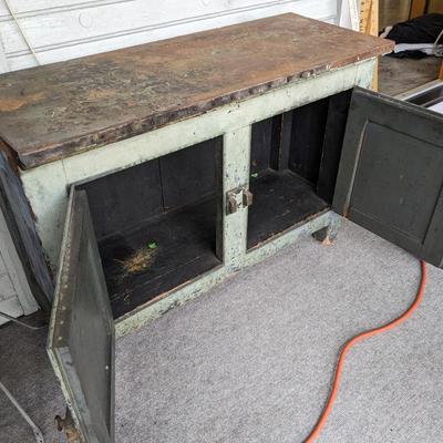Wonderful Antique Metal Top Cabinet