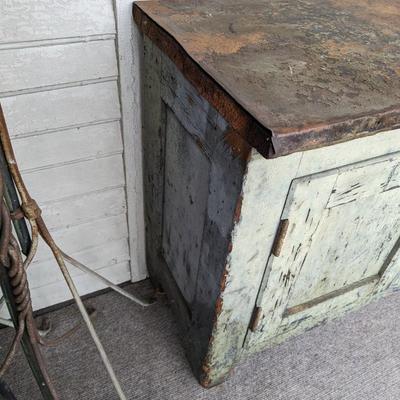 Wonderful Antique Metal Top Cabinet