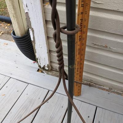 Vintage Copper Lightning Rod With 1890's White Milk Glass Ball 65" Tall