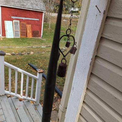 Vintage Copper Lightning Rod With 1890's White Milk Glass Ball 65" Tall