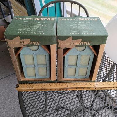 Set of 2 NIB Birdhouse Lanterns