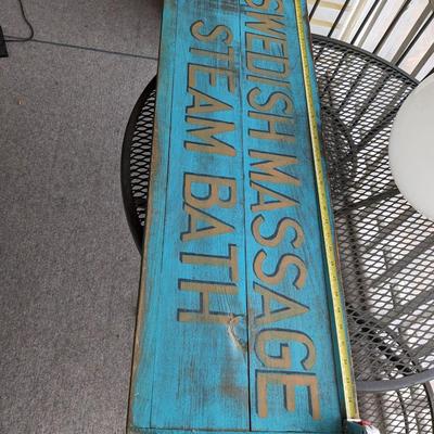 Wooden "Swedish Massage.." Sign