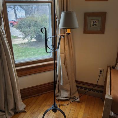 Vintage Wrought Iron Adjustable Floor Lamp