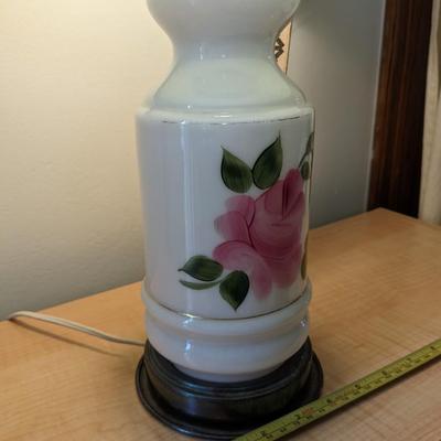 Vintage Pink Floral Lamp