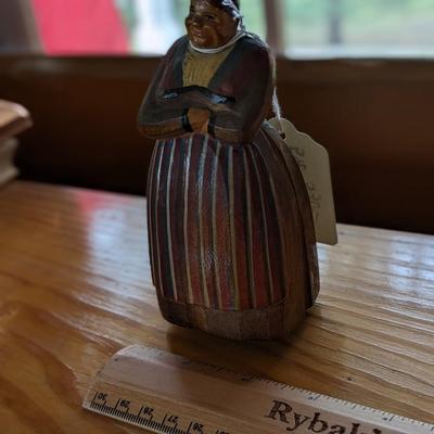 Huggler Wyss Folk Art Carved Wood Woman