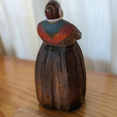 Huggler Wyss Folk Art Carved Wood Woman