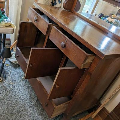 Antique Oak Sideboard Buffet