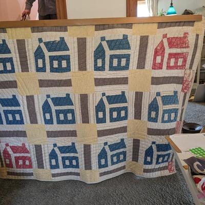 Vintage Wall Quilt of Houses