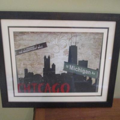 Framed Chicago Cityscape Artwork 22
