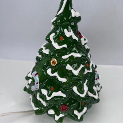 Ceramic Christmas tree Vintage Lefton Electric Candy Cane working no mini bulbs