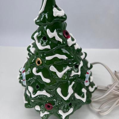 Ceramic Christmas tree Vintage Lefton Electric Candy Cane working no mini bulbs