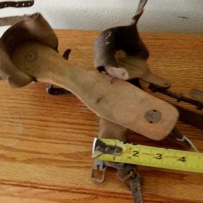 LOT 12 TWO OLD SETS OF ICE SKATES