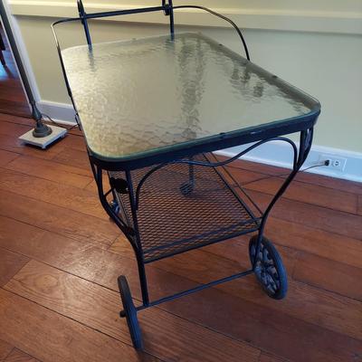 Glass Top Metal Patio Tea Cart (LR-BBL)