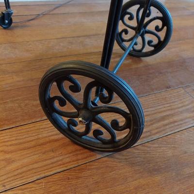 Glass Top Metal Patio Tea Cart (LR-BBL)