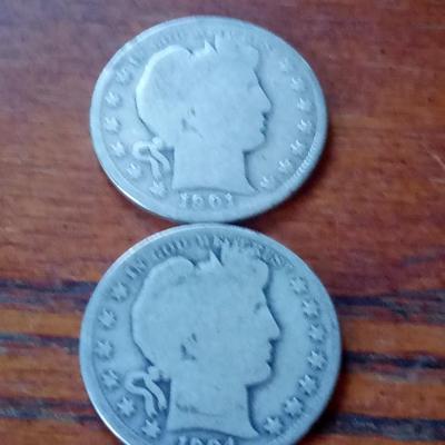 LOT 22 TWO OLD BABER HALF DOLLARS