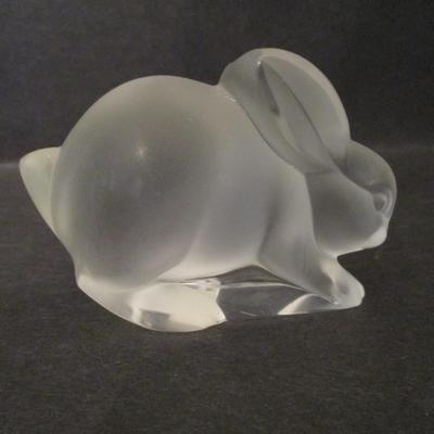 Lalique Crystal Bunny Figurine Paperweight
