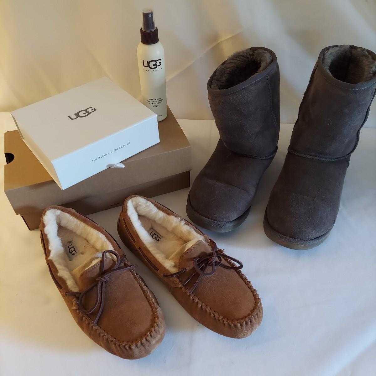 Three Pairs Size 9 Uggs w Care Kit LR BBL EstateSales