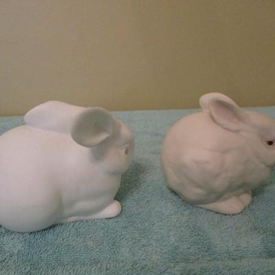 Department 56 & Cybis Porcelain Rabbit Figurines