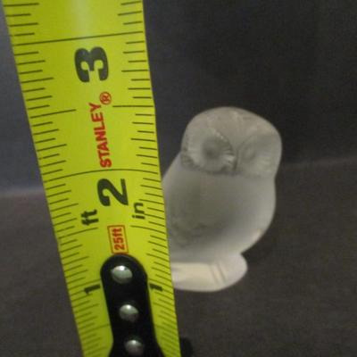 Lalique Crystal Owl Figurine Paperweight