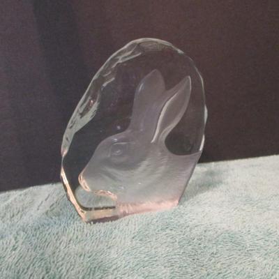 Bunny Face Etched Crystal Rabbit