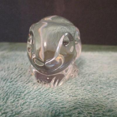 Steuben Glass Crystal Rabbit Bunny Paperweight Figurine Signed