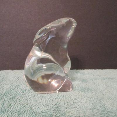 France Baccarat Sitting Bunny Rabbit Figurine Paperweight Crystal Glass