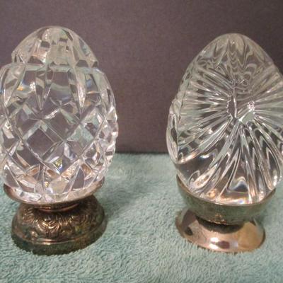 Waterford Crystal Clear Large Decorative Eggs 3 1/2
