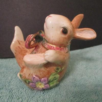 Fitz & Floyd Autumn Splendor Bunny Rabbit Candy Jar